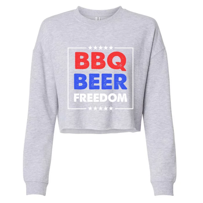 Bbq Beer Freedom Gift Bbq Beer Freedom Cute Gift Cropped Pullover Crew