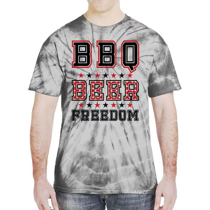 Bbq Beer Freedom Gift Tie-Dye T-Shirt