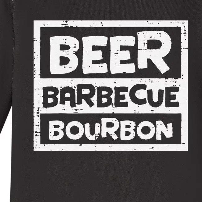 Barbecue Bourbon Fun Bbq Grill Meat Grilling Master Dad Baby Long Sleeve Bodysuit