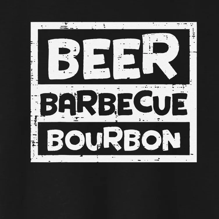 Barbecue Bourbon Fun Bbq Grill Meat Grilling Master Dad Women's Crop Top Tee