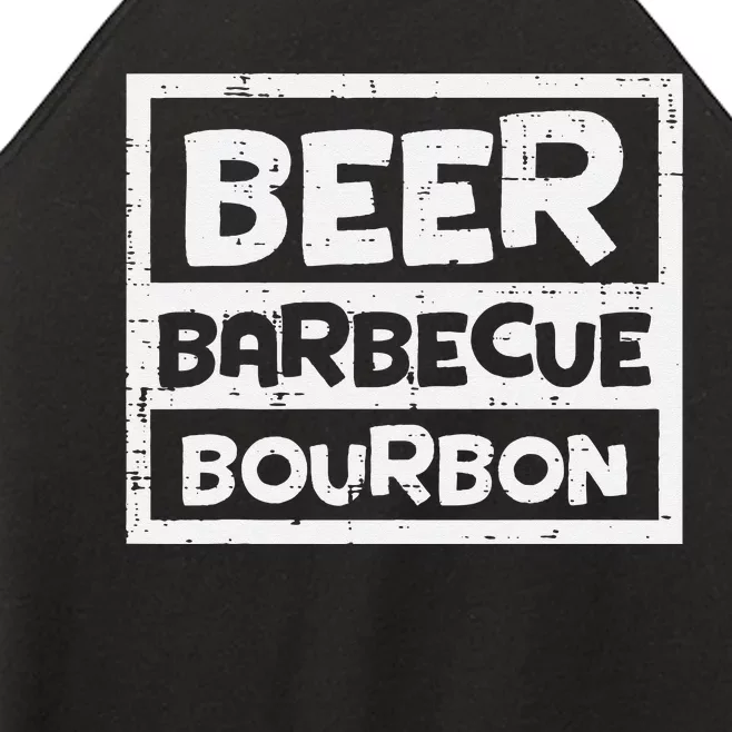 Barbecue Bourbon Fun Bbq Grill Meat Grilling Master Dad Women’s Perfect Tri Rocker Tank