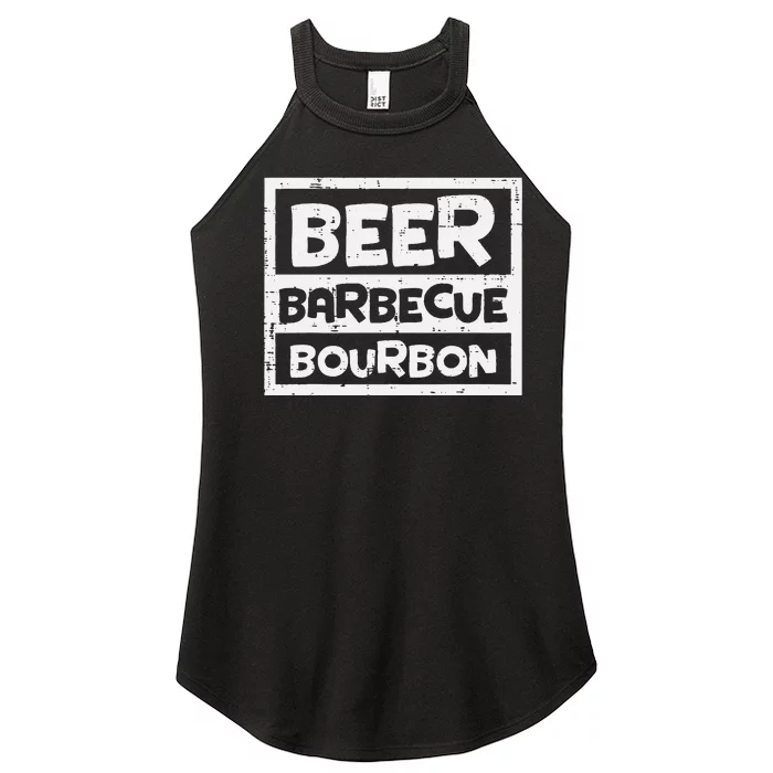 Barbecue Bourbon Fun Bbq Grill Meat Grilling Master Dad Women’s Perfect Tri Rocker Tank