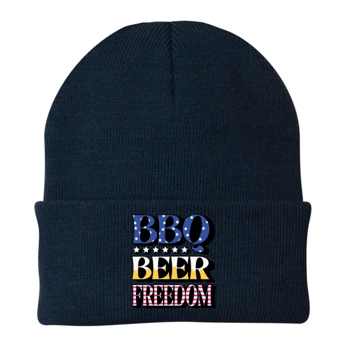 Bbq Beer Freedom 4th Of July America Pariotic Usa Party Gift Knit Cap Winter Beanie