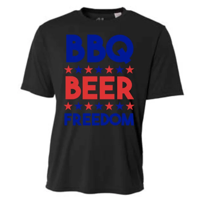 Bbq Beer Freedom 4th Of July Summer Party Gift America Usa Cool Gift Cooling Performance Crew T-Shirt