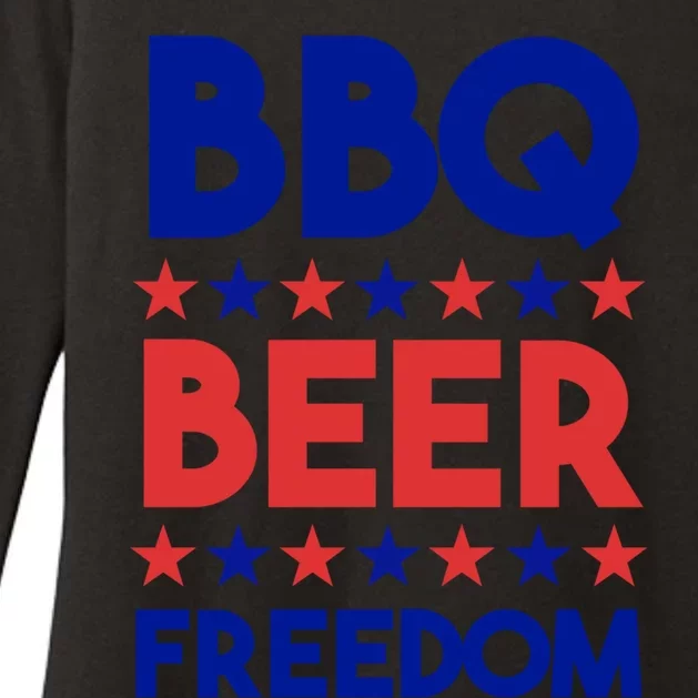 Bbq Beer Freedom 4th Of July Summer Party Gift America Usa Cool Gift Womens CVC Long Sleeve Shirt