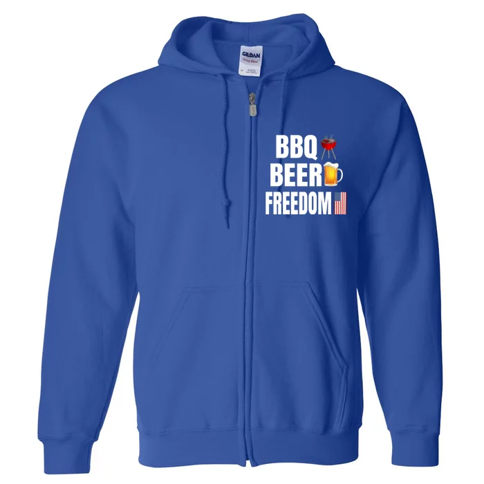 Bbq Beer Freedom Gift Full Zip Hoodie