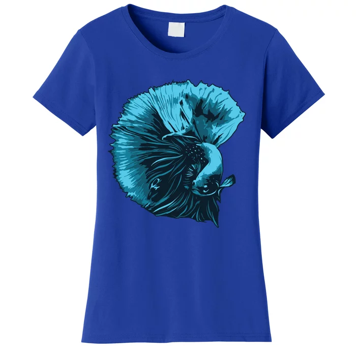 Blue Betta Fish And Siamese Fighting Fish Aquarium Owner Funny Gift Women's T-Shirt