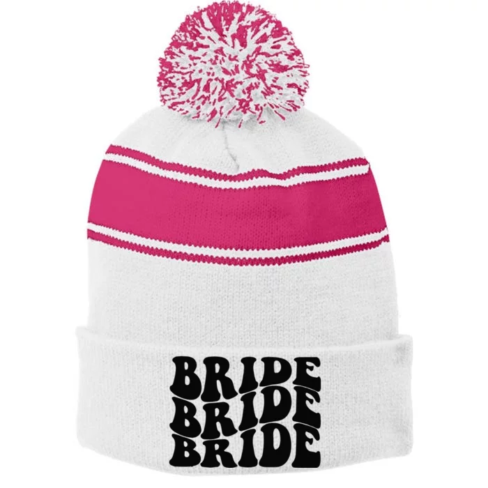 Beach Bachelorette Favors Last Splash Stripe Pom Pom Beanie