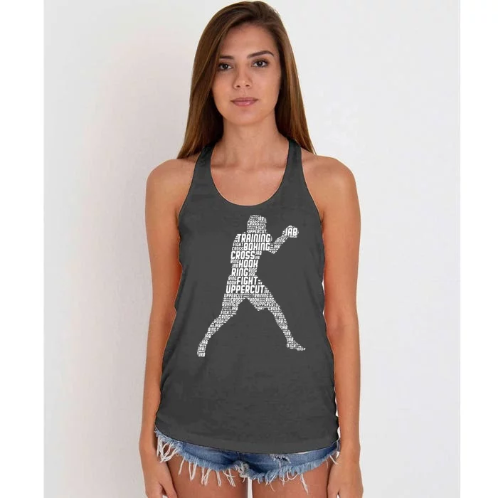 Boxer Boxing Funny Women's Knotted Racerback Tank