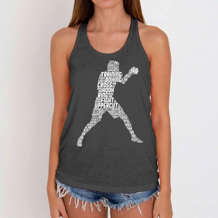 Boxer Boxing Funny Women's Knotted Racerback Tank