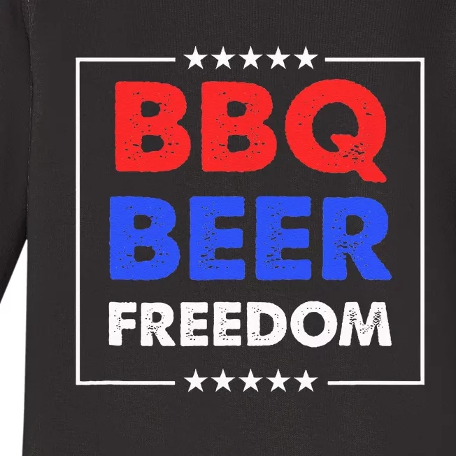 BBQ Beer Freedom Baby Long Sleeve Bodysuit