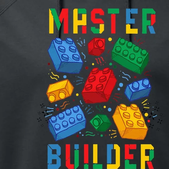 Brick Builder Funny Blocks Master Builder Performance Fleece Hoodie