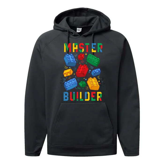 Brick Builder Funny Blocks Master Builder Performance Fleece Hoodie