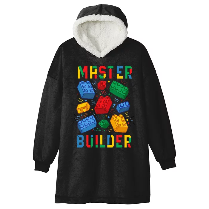 Brick Builder Funny Blocks Master Builder Hooded Wearable Blanket