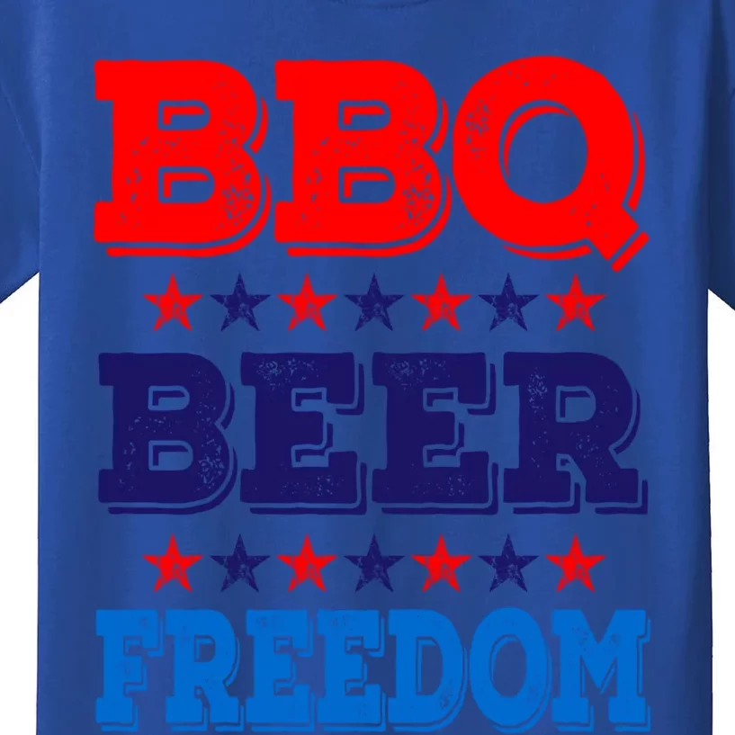 Bbq Beer Freedom America Usa Party 4th Of July Summer Gift Kids T-Shirt