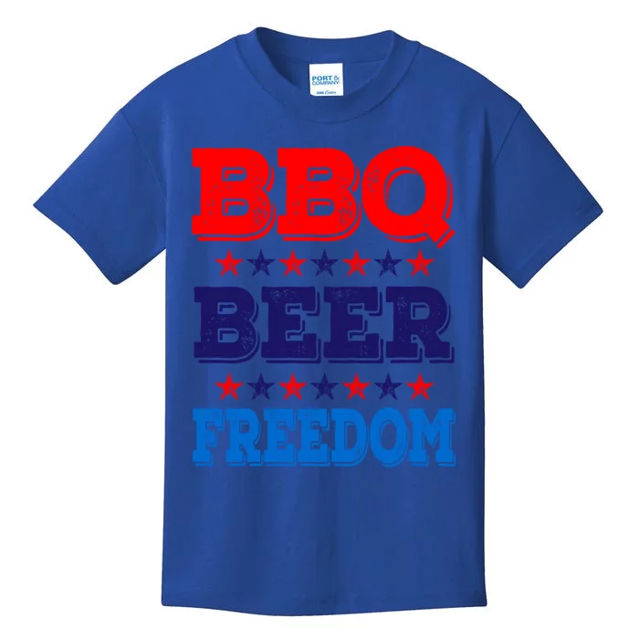 Bbq Beer Freedom America Usa Party 4th Of July Summer Gift Kids T-Shirt