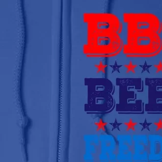 Bbq Beer Freedom America Usa Party 4th Of July Summer Gift Full Zip Hoodie