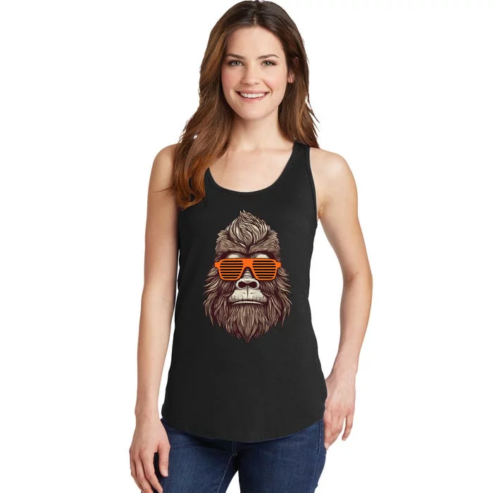 Bigfoot Birthday for Cool Striped Animal Theme Party Ladies Essential Tank