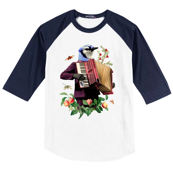 Blue Bird Fancy Animal Musician Baseball Sleeve Shirt