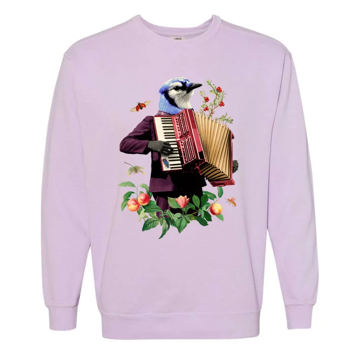 Blue Bird Fancy Animal Musician Garment-Dyed Sweatshirt