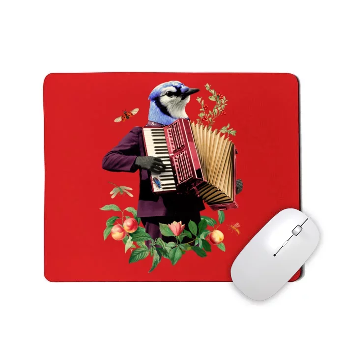 Blue Bird Fancy Animal Musician Mousepad