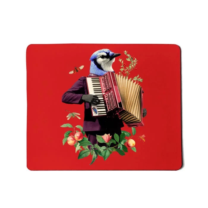 Blue Bird Fancy Animal Musician Mousepad