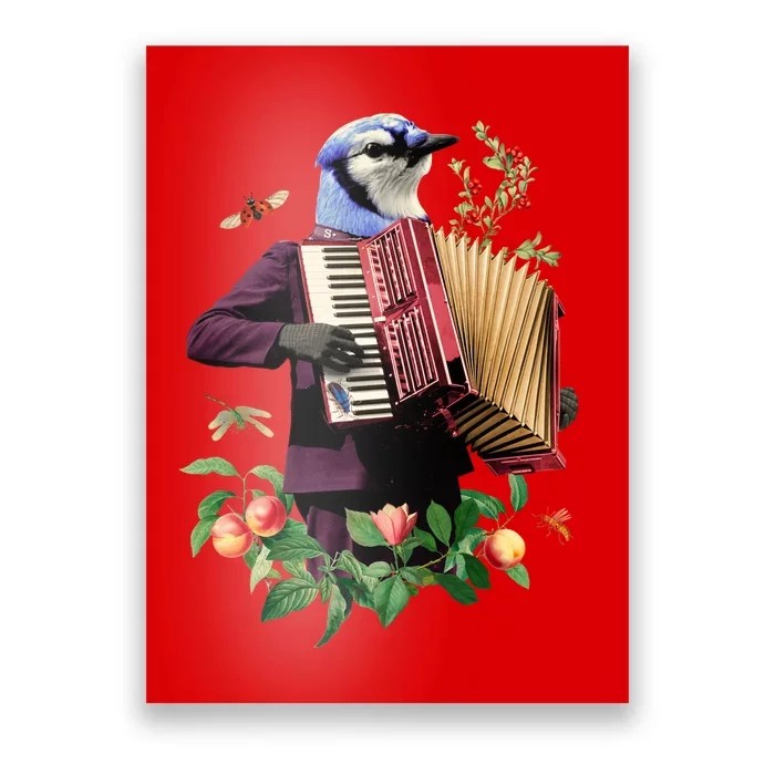 Blue Bird Fancy Animal Musician Poster