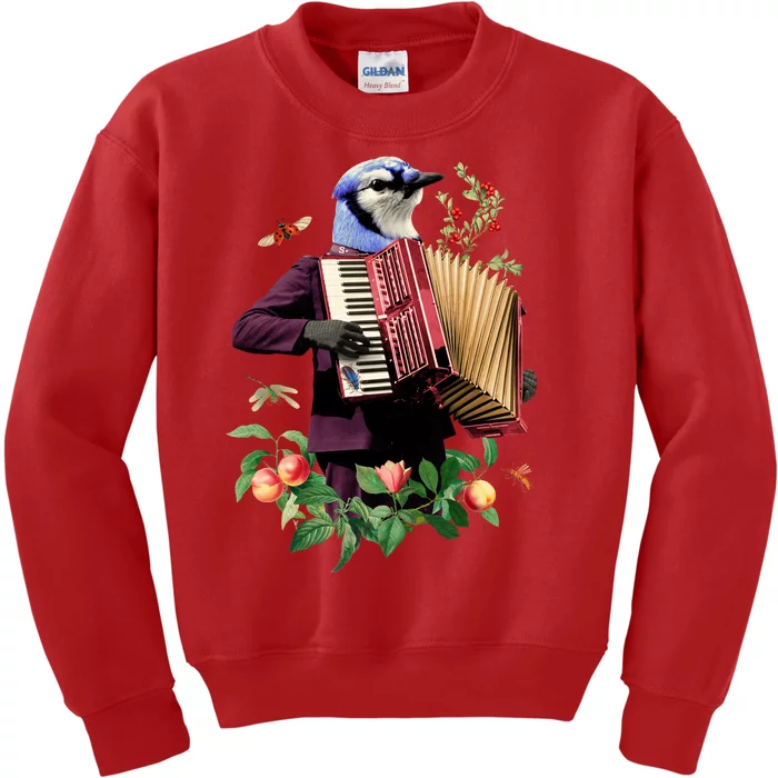 Blue Bird Fancy Animal Musician Kids Sweatshirt