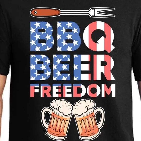 Bbq Beer Freedom America Usa Party 4th Of July Meaningful Gift Pajama Set