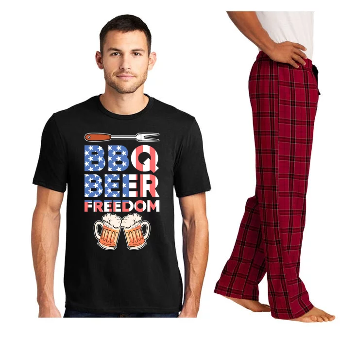 Bbq Beer Freedom America Usa Party 4th Of July Meaningful Gift Pajama Set