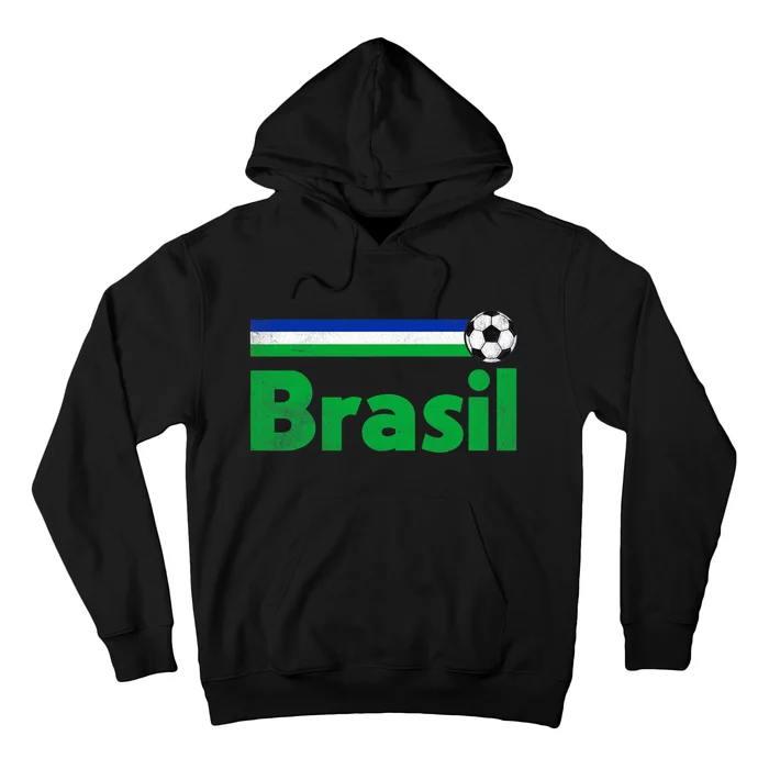 Brasil Brazil Fan Retro Vintage Flag Hoodie