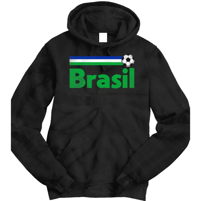 Brasil Brazil Fan Retro Vintage Flag Tie Dye Hoodie