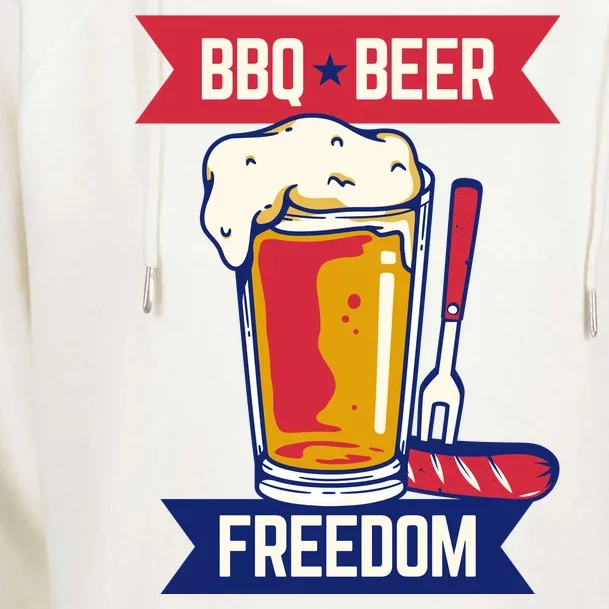 BBQ Beer Freedom America USA Party Summer Womens Funnel Neck Pullover Hood