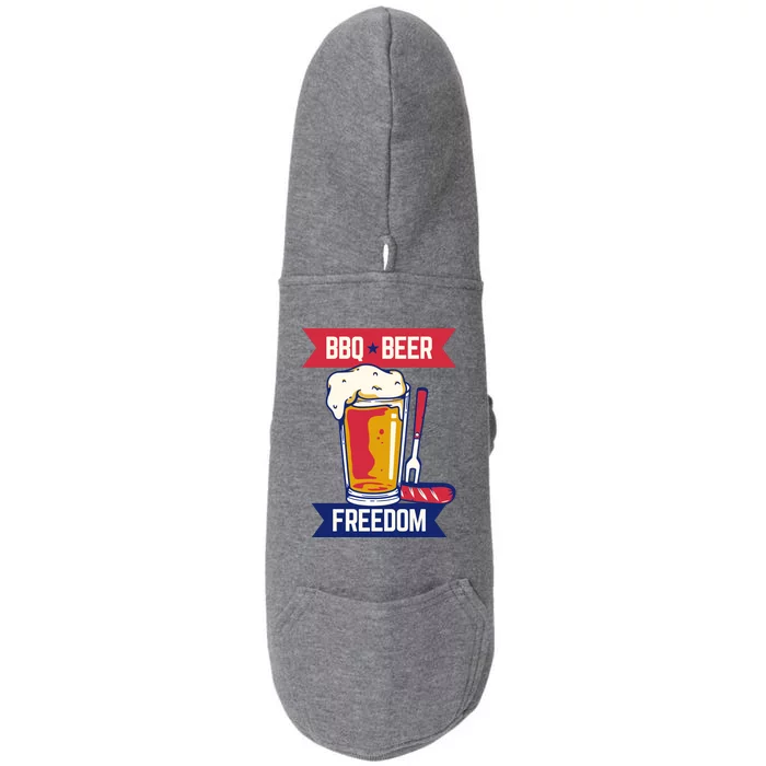 BBQ Beer Freedom America USA Party Summer Doggie 3-End Fleece Hoodie