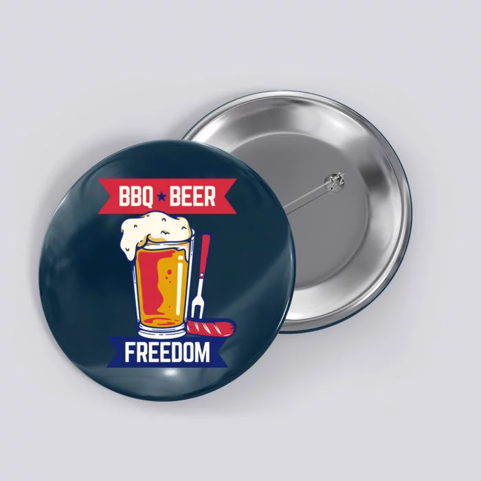 BBQ Beer Freedom America USA Party Summer Button