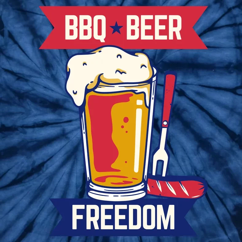 BBQ Beer Freedom America USA Party Summer Tie-Dye T-Shirt