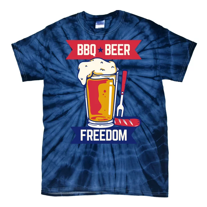 BBQ Beer Freedom America USA Party Summer Tie-Dye T-Shirt