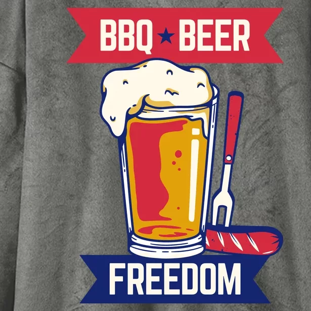 BBQ Beer Freedom America USA Party Summer Hooded Wearable Blanket