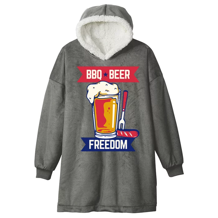 BBQ Beer Freedom America USA Party Summer Hooded Wearable Blanket