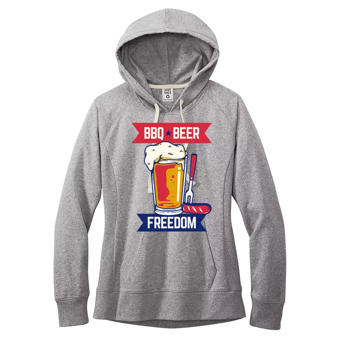 BBQ Beer Freedom America USA Party Summer Women's Fleece Hoodie