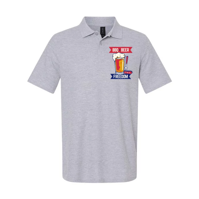 BBQ Beer Freedom America USA Party Summer Softstyle Adult Sport Polo