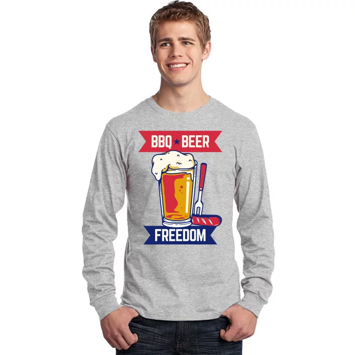 BBQ Beer Freedom America USA Party Summer Tall Long Sleeve T-Shirt