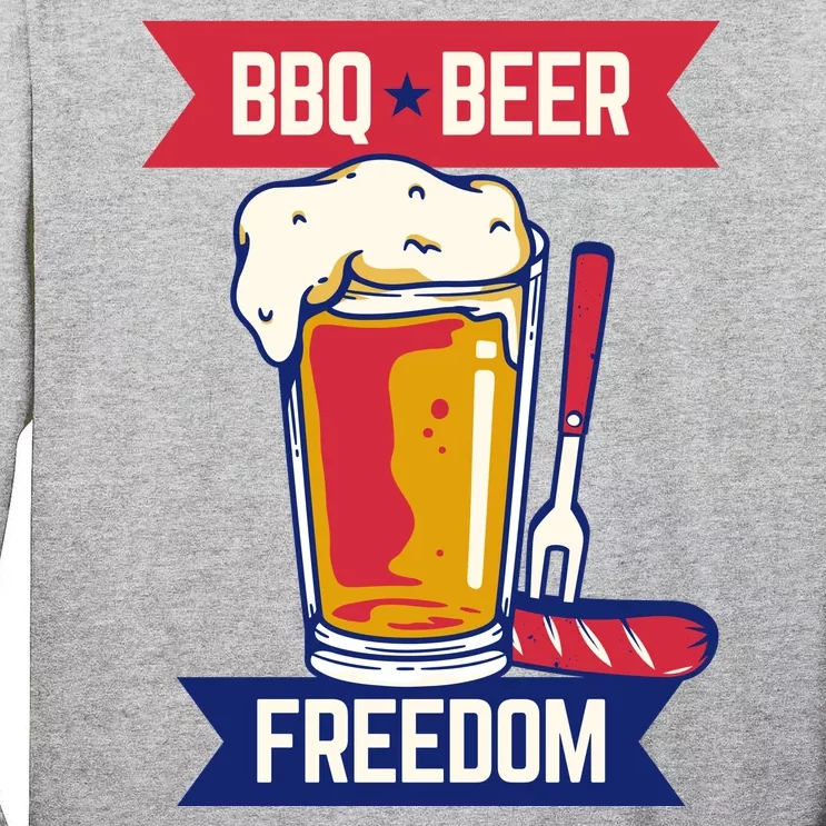 BBQ Beer Freedom America USA Party Summer Tall Long Sleeve T-Shirt