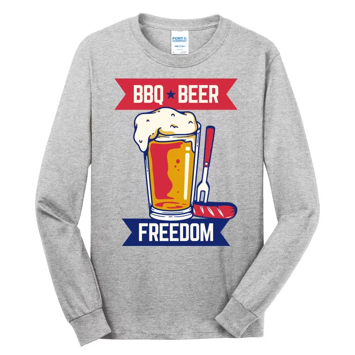 BBQ Beer Freedom America USA Party Summer Tall Long Sleeve T-Shirt