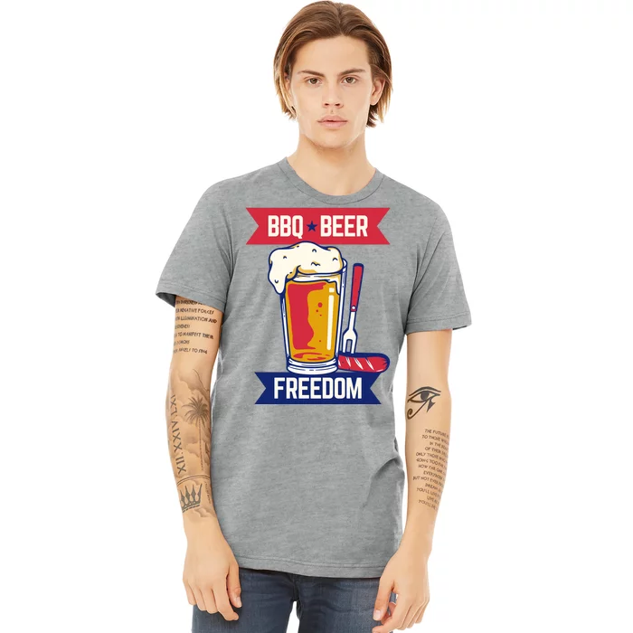 BBQ Beer Freedom America USA Party Summer Premium T-Shirt