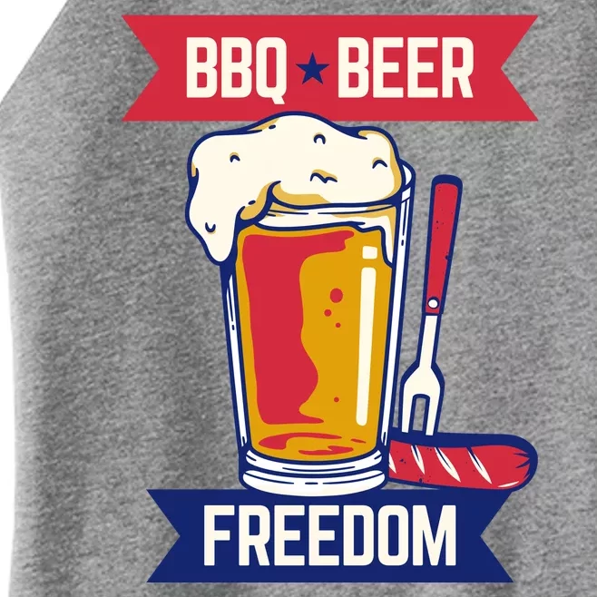 BBQ Beer Freedom America USA Party Summer Women’s Perfect Tri Rocker Tank