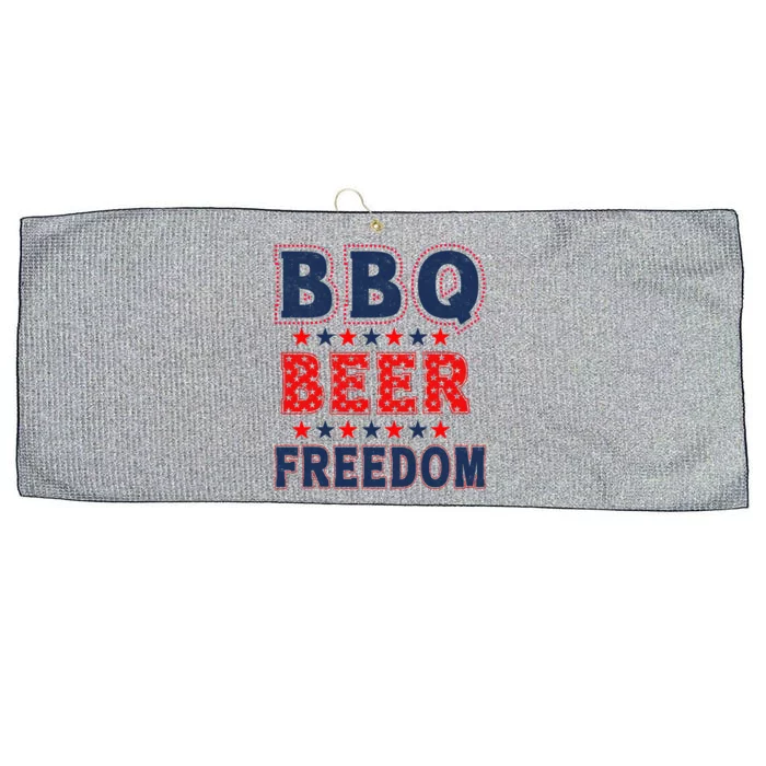 Bbq Beer Freedom America Usa Party 4th Of July Vintage Lover Great Gift Large Microfiber Waffle Golf Towel