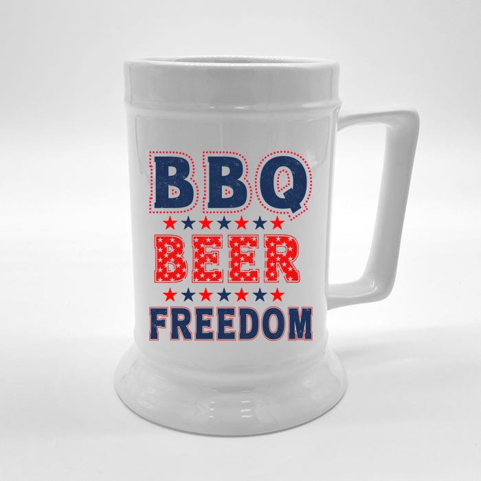 Bbq Beer Freedom America Usa Party 4th Of July Vintage Lover Great Gift Front & Back Beer Stein