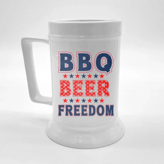 Bbq Beer Freedom America Usa Party 4th Of July Vintage Lover Great Gift Front & Back Beer Stein