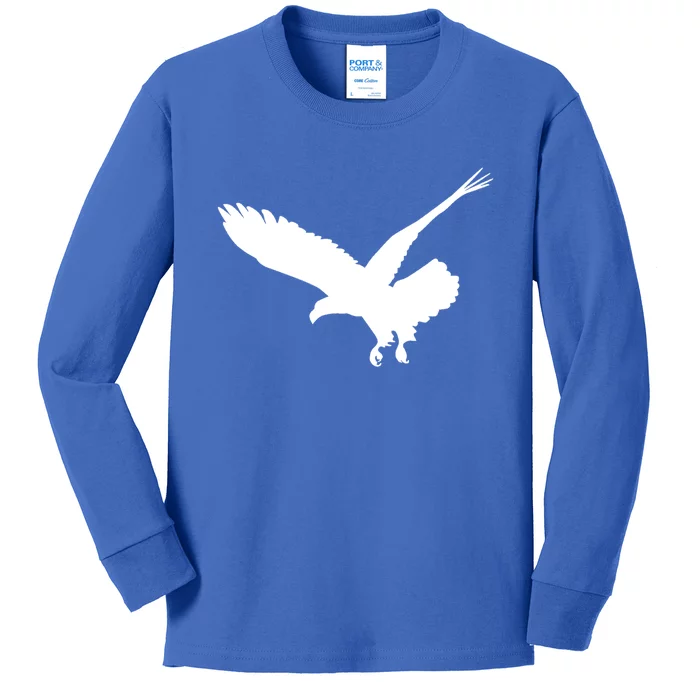 Beautiful Black Flying Eagle Bird Silhouette Gift Kids Long Sleeve Shirt